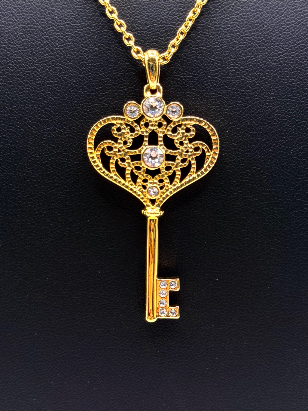 Touchstone Crystal Key Goldplated Necklace By Swarovski